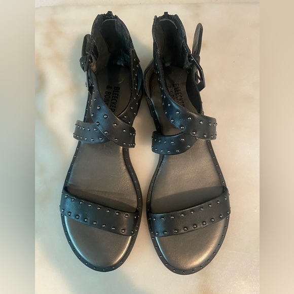 NEW Bleecker & Bond Leather Helene Studded Sandals - Picture 4 of 11